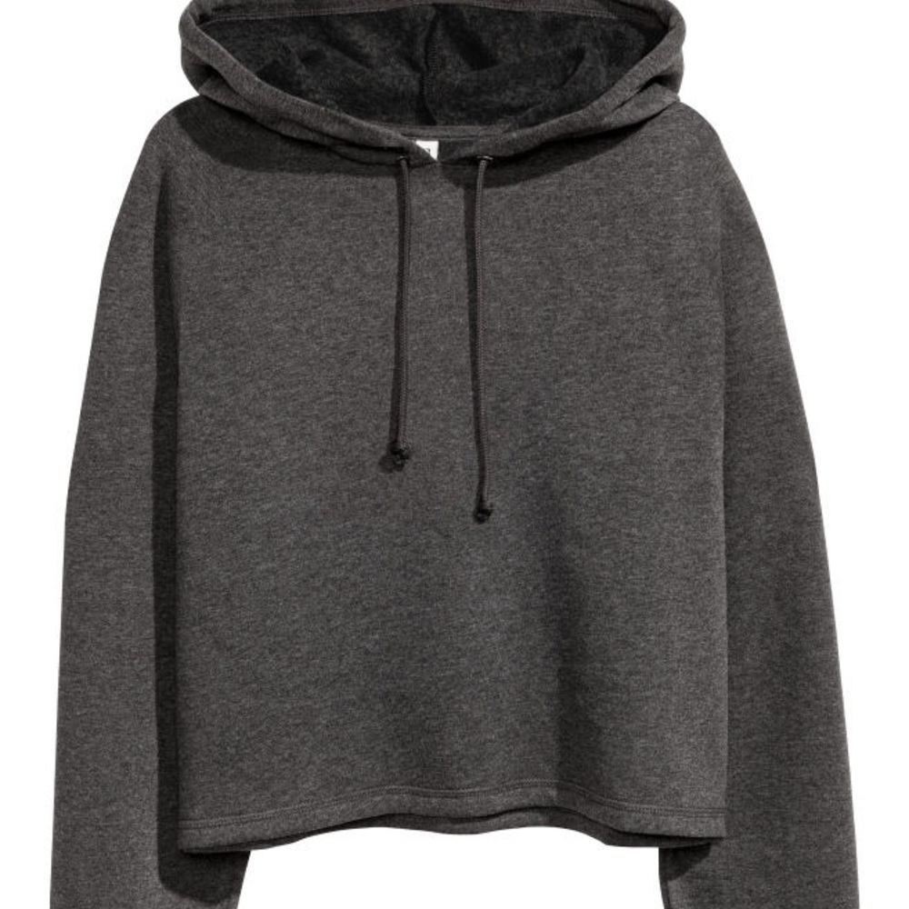 dark grey cropped hoodie